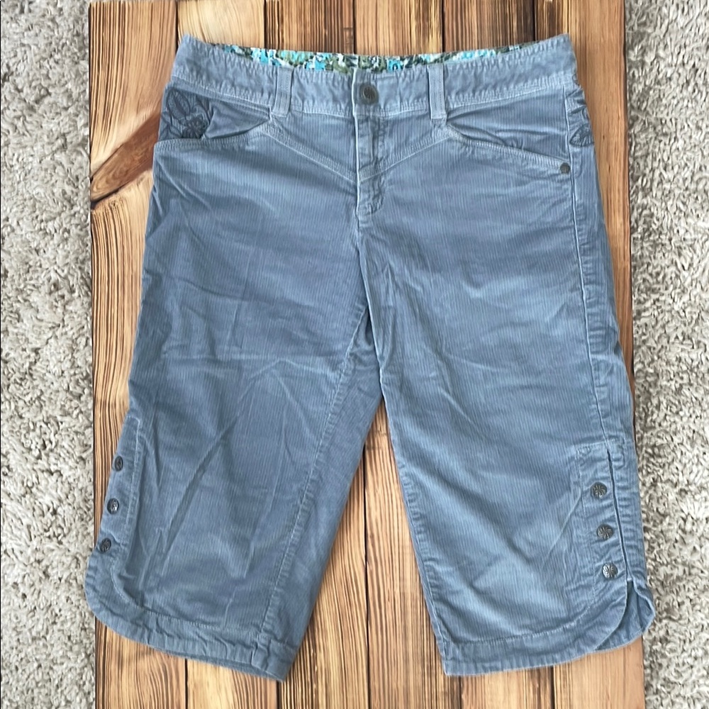 Athleta Gray Cargo Shorts Knee-Length Corduroy